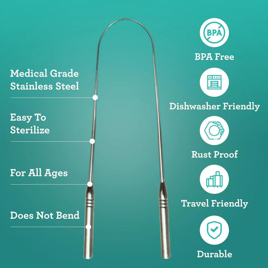 U Shaped Stainless Steel Tongue Scraper – 2 Pack